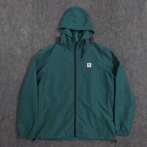 Element Jacket Mens XL Green Wolfeboro Hooded Windbreaker Full Zip Lightweight